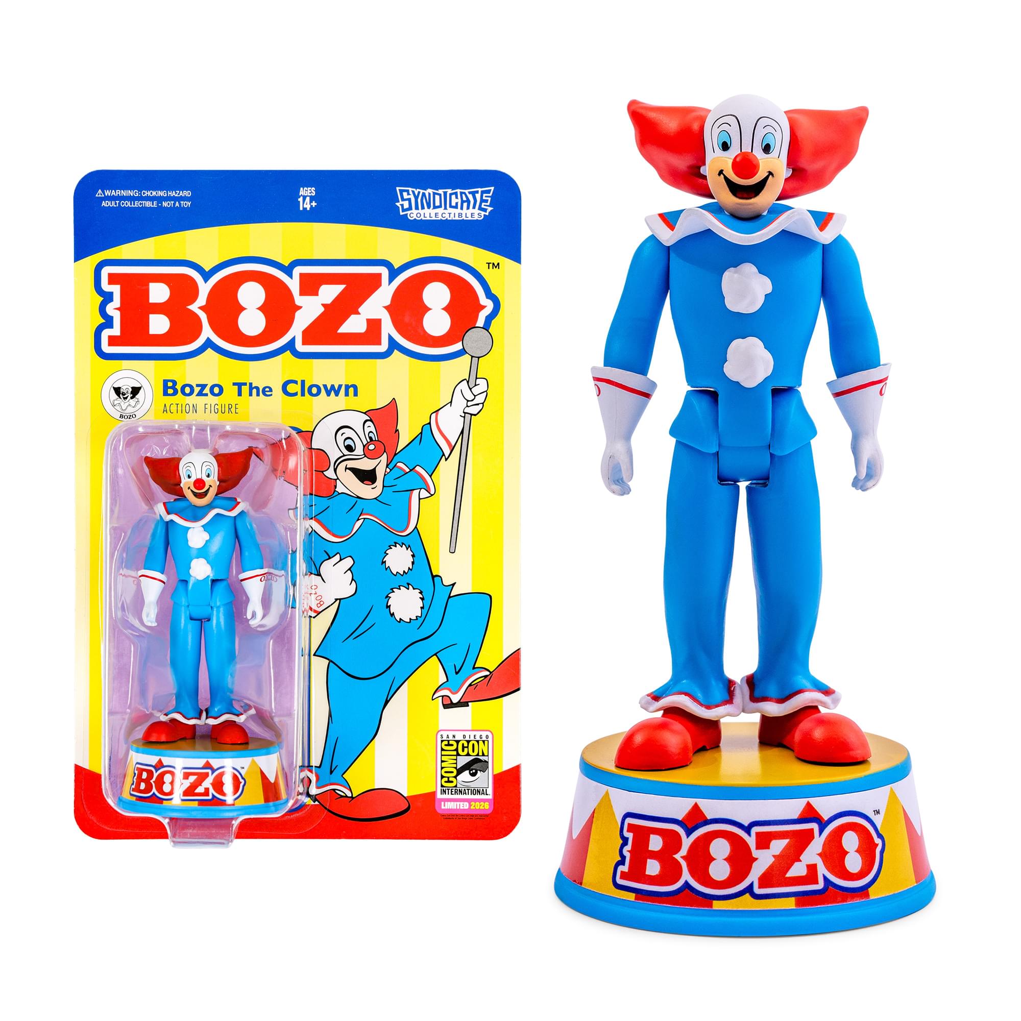 Bozo The Clown 3.75-Inch Retro Action Figure with Base