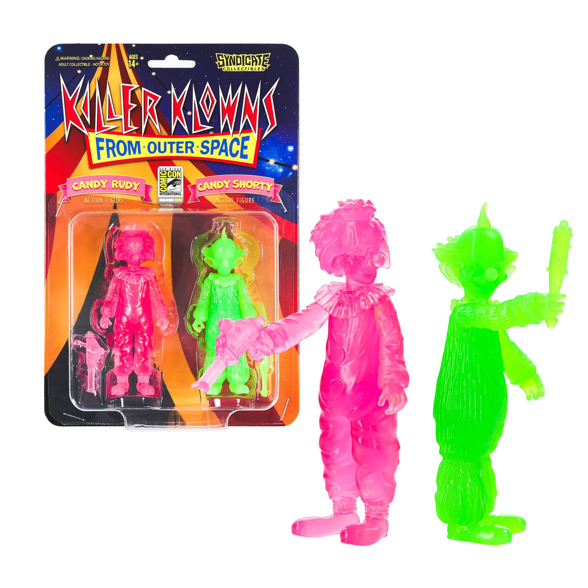 Killer Klowns Rudy and Shorty 3.75-Inch Translucent Retro Action Figure Set