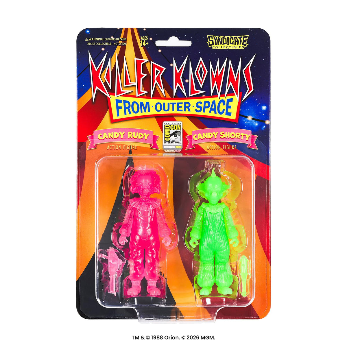 Killer Klowns Rudy and Shorty 3.75-Inch Translucent Retro Action Figure Set