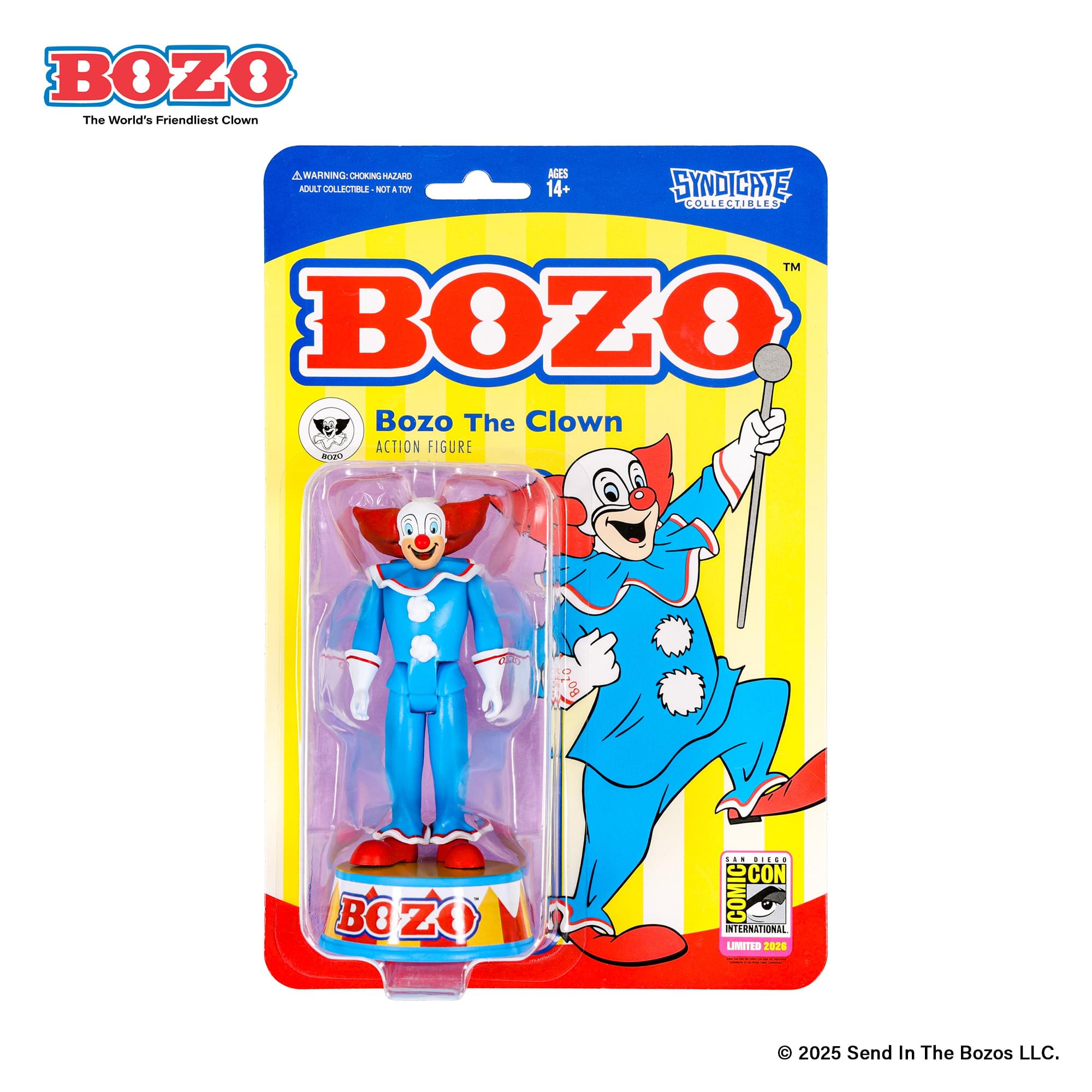 Bozo The Clown 3.75-Inch Retro Action Figure with Base
