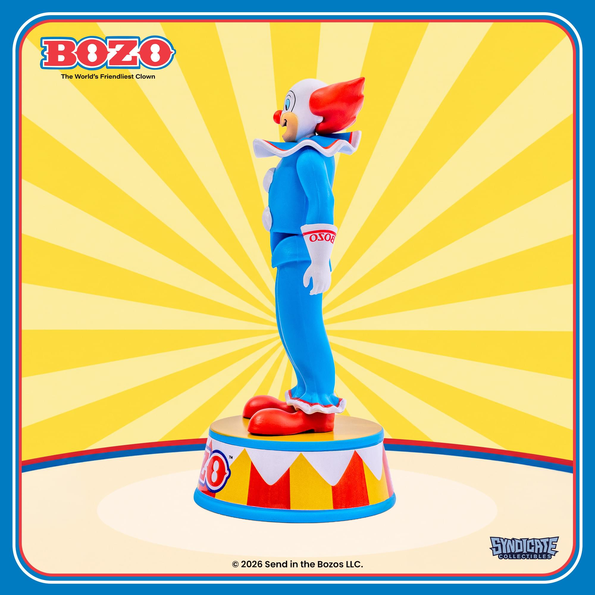 Bozo The Clown 3.75-Inch Retro Action Figure with Base